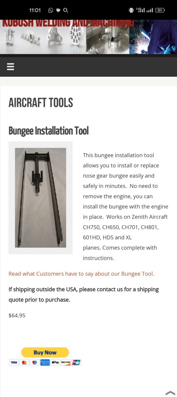 *Brand New* Zenith Nose Leg Bungee Installation Tool - Image 3